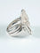 Bague 55 Bague fleur pavée de diamants en or blanc 750/1000 58 Facettes