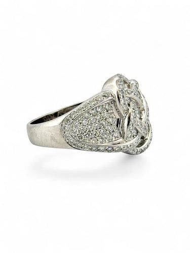 Bague 57 Bague infini en or blanc 18 carats et diamants 58 Facettes sku