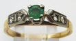 Bague 60 Bague vintage en or 14 carats avec émeraude et diamants 58 Facettes ring 22