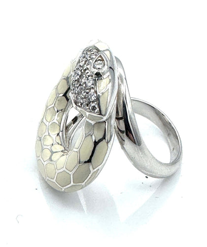 Bague 54 Bague serpent en or 18 carats, laque et diamants 58 Facettes 250267