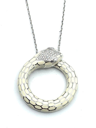 Collier Collier pendentif serpent en or 18 carats, laque et diamants 58 Facettes 250268