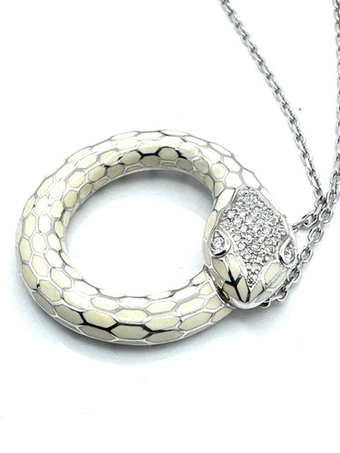 Collier Collier pendentif serpent en or 18 carats, laque et diamants 58 Facettes 250268