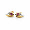 Boucles d'oreilles Boucles d'oreilles en or jaune 18 carats et rubis 58 Facettes Boucles d'oreilles en or 18 carats et rubis