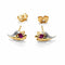 Boucles d'oreilles Boucles d'oreilles en or jaune 18 carats et rubis 58 Facettes Boucles d'oreilles en or 18 carats et rubis