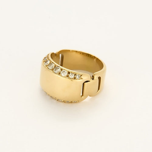 Bague 56 HERMES - Bague en or jaune et diamants 58 Facettes B250659