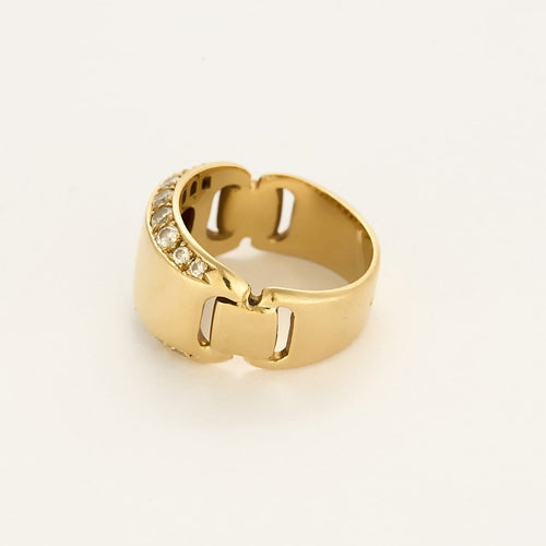 Bague 56 HERMES - Bague en or jaune et diamants 58 Facettes B250659