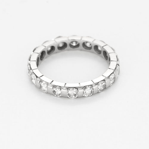 Bague 51 Alliance américaine - Bague en platine 950 et diamants 58 Facettes B260048