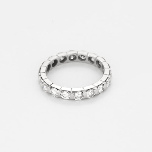 Bague 51 Alliance américaine - Bague en platine 950 et diamants 58 Facettes B260048