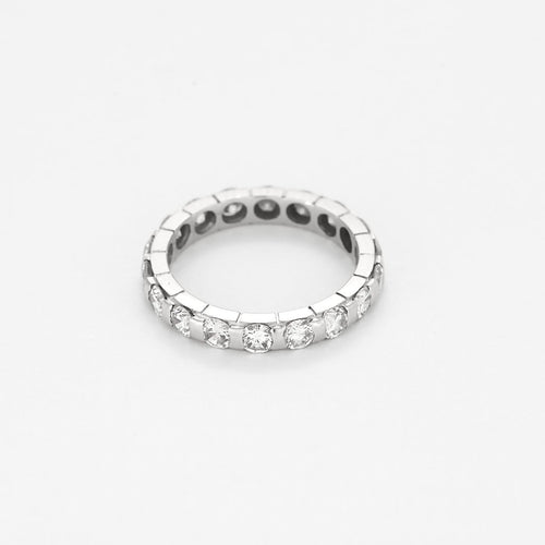 Bague 51 Alliance américaine - Bague en platine 950 et diamants 58 Facettes B260048