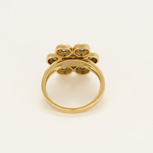 Bague 56 Bague er jaune et or blanc, diamants et saphirs 58 Facettes B260068