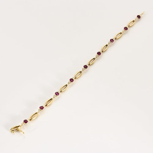 Bracelet Bracelet en or jaune ,rubis et diamants 58 Facettes B260107
