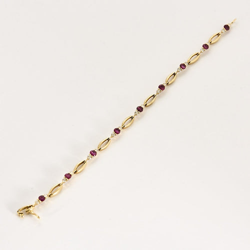 Bracelet Bracelet en or jaune ,rubis et diamants 58 Facettes B260107