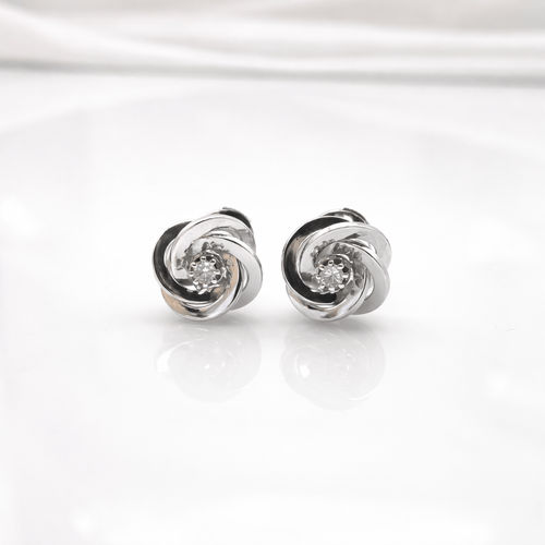 Boucles d'oreilles Boucles d'oreilles en or blanc 18 carats et diamants taille brillant 58 Facettes Boucles d'oreilles or blanc & diamants