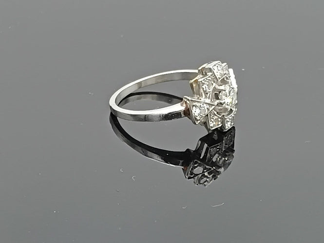 Bague 49 Bague Art déco en platine sertie de diamants 58 Facettes VALOIR/527