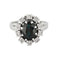 Bague 48 Bague marguerite or blanc, saphir 1,69ct et diamants 58 Facettes GU205