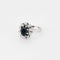 Bague 48 Bague marguerite or blanc, saphir 1,69ct et diamants 58 Facettes GU205