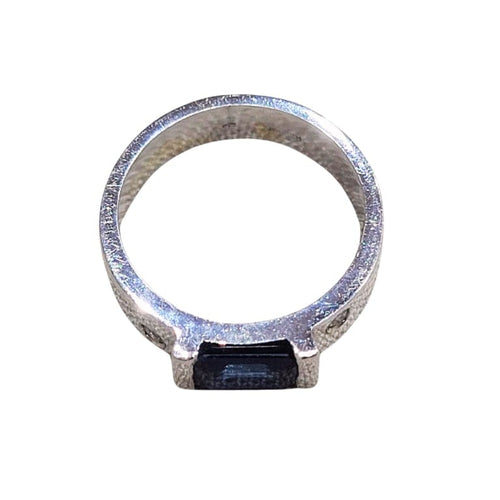 Bague 54 Bague - Saphir et diamants en or blanc 18k 58 Facettes T6