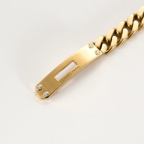 Bracelet Hermès Kelly - Bracelet gourmette en or rose 750 serti de diamants 58 Facettes LP1376/