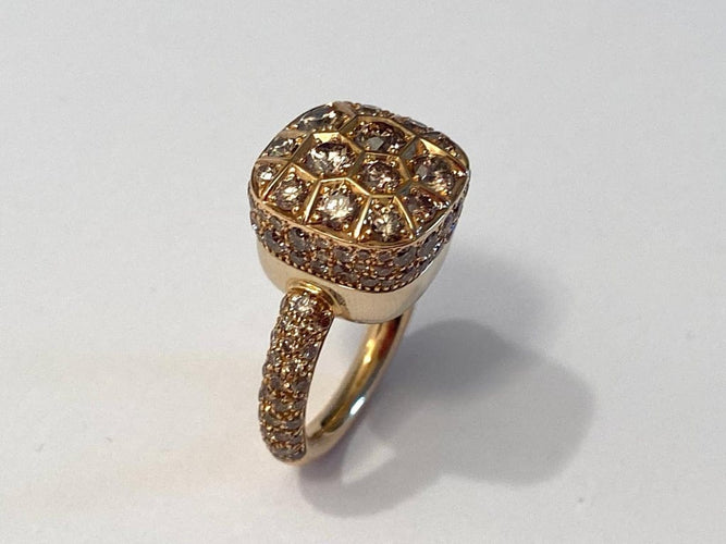 Bague 55 Nudo Assoluto - Bague en or rose et or blanc 18K diamants bruns 58 Facettes AZ-FOVA-PAC2026O6000DBR