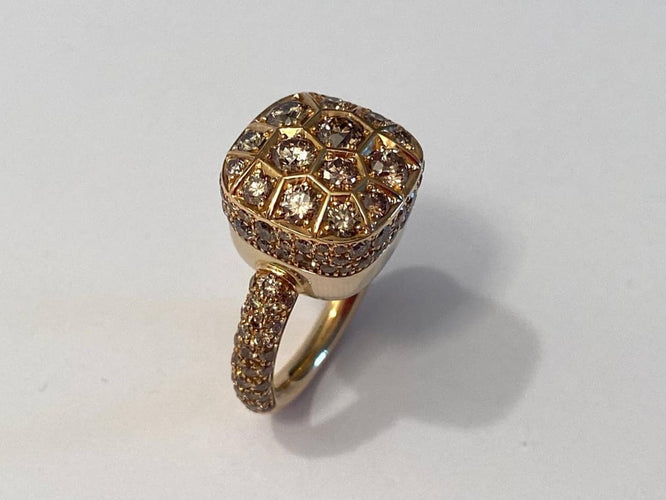 Bague 55 Nudo Assoluto - Bague en or rose et or blanc 18K diamants bruns 58 Facettes AZ-FOVA-PAC2026O6000DBR
