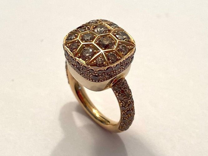 Bague 55 Nudo Assoluto - Bague en or rose et or blanc 18K diamants bruns 58 Facettes AZ-FOVA-PAC2026O6000DBR