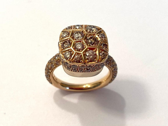 Bague 55 Nudo Assoluto - Bague en or rose et or blanc 18K diamants bruns 58 Facettes AZ-FOVA-PAC2026O6000DBR