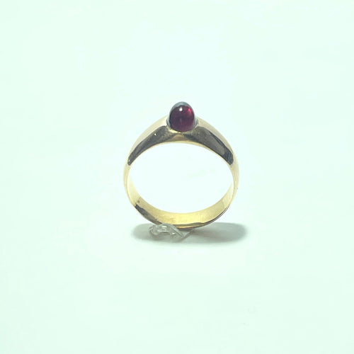 Bague 58.5 Bague en or jaune 18 carats avec cabochon rouge 58 Facettes 260099