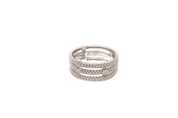 Bague 52 Mauboussin Le Premier Jour - Bague 3 anneaux perlés en or blanc et diamants 58 Facettes 250354