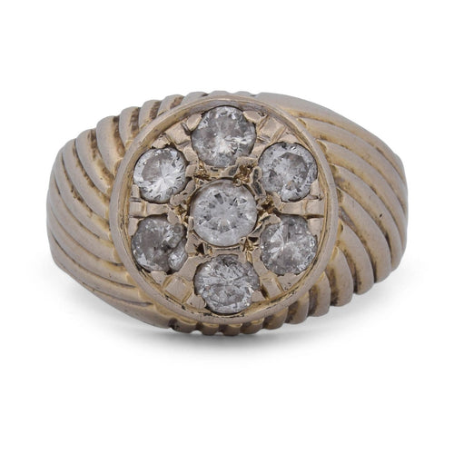 Bague 64 Bague vintage en or blanc 18 kt avec diamants 58 Facettes AN326 (00719)