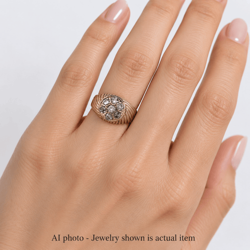 Bague 64 Bague vintage en or blanc 18 kt avec diamants 58 Facettes AN326 (00719)