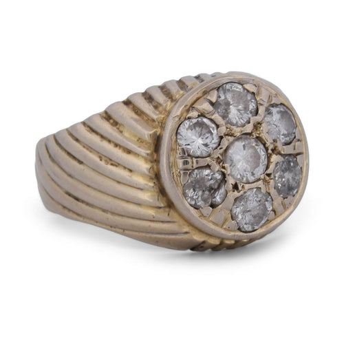 Bague 64 Bague vintage en or blanc 18 kt avec diamants 58 Facettes AN326 (00719)