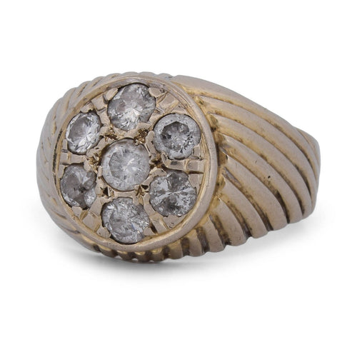 Bague 64 Bague vintage en or blanc 18 kt avec diamants 58 Facettes AN326 (00719)