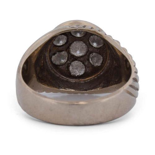 Bague 64 Bague vintage en or blanc 18 kt avec diamants 58 Facettes AN326 (00719)