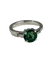 Bague 53 Solitaire - Bague en or blanc avec tourmaline verte et diamants 58 Facettes 417 50434