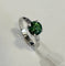Bague 53 Solitaire - Bague en or blanc avec tourmaline verte et diamants 58 Facettes 417 50434