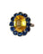 Bague 52 Bague marguerite en or blanc 18 carats aux saphirs jaunes 58 Facettes 609