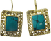 Boucles d'oreilles Boucles d'oreilles ethniques artisanales en or 18 carats et turquoise africaine 58 Facettes earrings 8