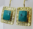 Boucles d'oreilles Boucles d'oreilles ethniques artisanales en or 18 carats et turquoise africaine 58 Facettes earrings 8