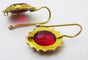 Boucles d'oreilles Boucles d’oreilles vintage ouzbèkes en or 14 carats et verre 58 Facettes earrings 12