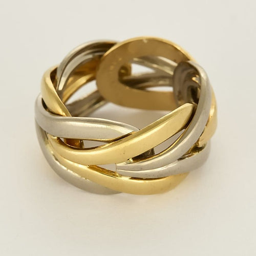 Bague 55 CHRISTOFLE - Belle bague en or jaune et argent 58 Facettes B250658