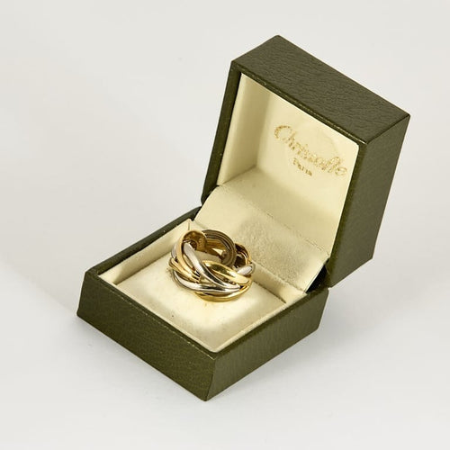 Bague 55 CHRISTOFLE - Belle bague en or jaune et argent 58 Facettes B250658