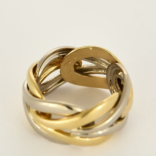 Bague 55 CHRISTOFLE - Belle bague en or jaune et argent 58 Facettes B250658