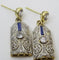Boucles d'oreilles Art déco - Boucles d’oreilles en platine et or 14 carats, diamants et saphir 58 Facettes earrings 14