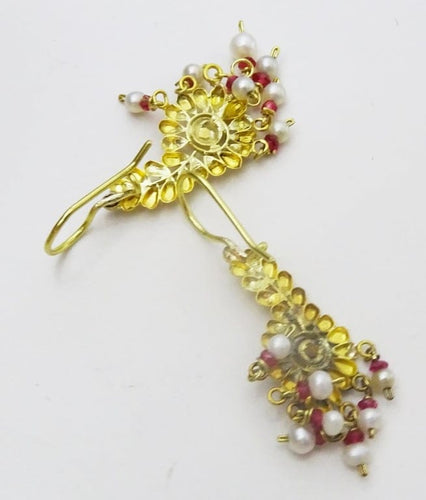 Boucles d'oreilles Art déco - Boucles d’oreilles en platine et or 14 carats, diamants et saphir 58 Facettes earrings 14