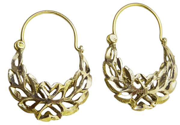 Boucles d'oreilles Boucles d’oreilles créoles vintage percées en or 14 carats 58 Facettes earrings 19