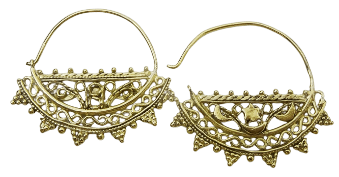 Boucles d'oreilles Shanaf - Boucles d’oreilles vintage en or jaune 18 carats 58 Facettes earrings 21