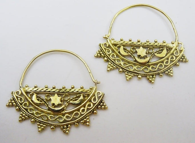 Boucles d'oreilles Shanaf - Boucles d’oreilles vintage en or jaune 18 carats 58 Facettes earrings 21