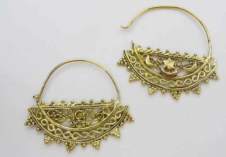 Boucles d'oreilles Shanaf - Boucles d’oreilles vintage en or jaune 18 carats 58 Facettes earrings 21