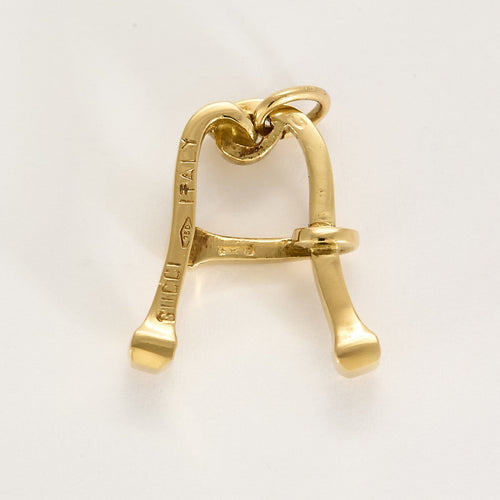 Pendentif Gucci Vintage - Pendentif lettre A en or jaune 18K 58 Facettes BIA1312X2
