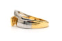 Bague 55 Bague contemporaine en or jaune et or blanc 18 carats sertie de diamants 58 Facettes B816